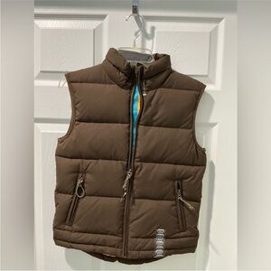 Yellow Puffer Vest with Zipper Pockets
